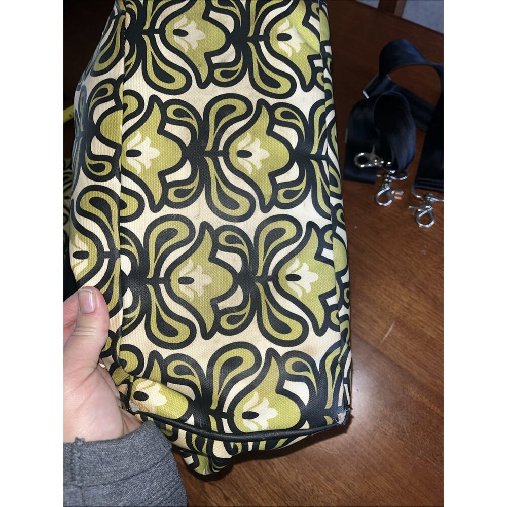 Petunia Pickle Bottom Diaper Bag Boxy Backpack Green Tan floral - Picture 9 of 11